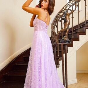 Floral Embroidered Corset A-line Gown by Adora 3095 Size XL